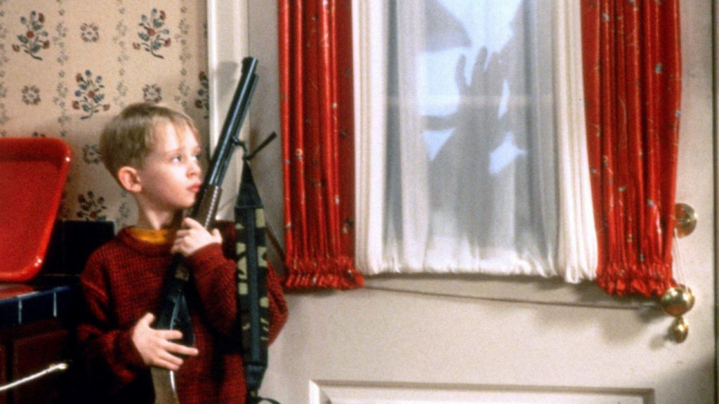Kevin Mcallister guarding his door