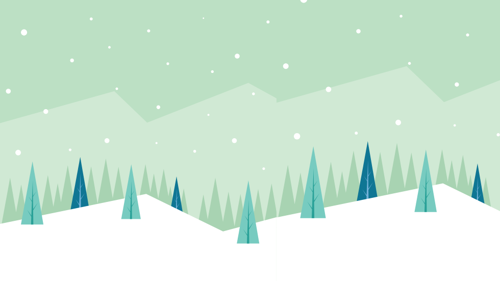 Cartoon Snowy Christmas Tree Outdoor Scene