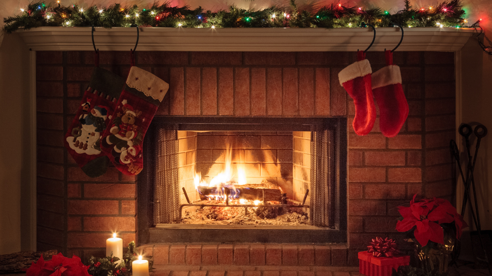 Cozy Christmas fireplace