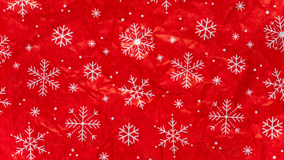 Red snowflake Christmas wrapping paper background