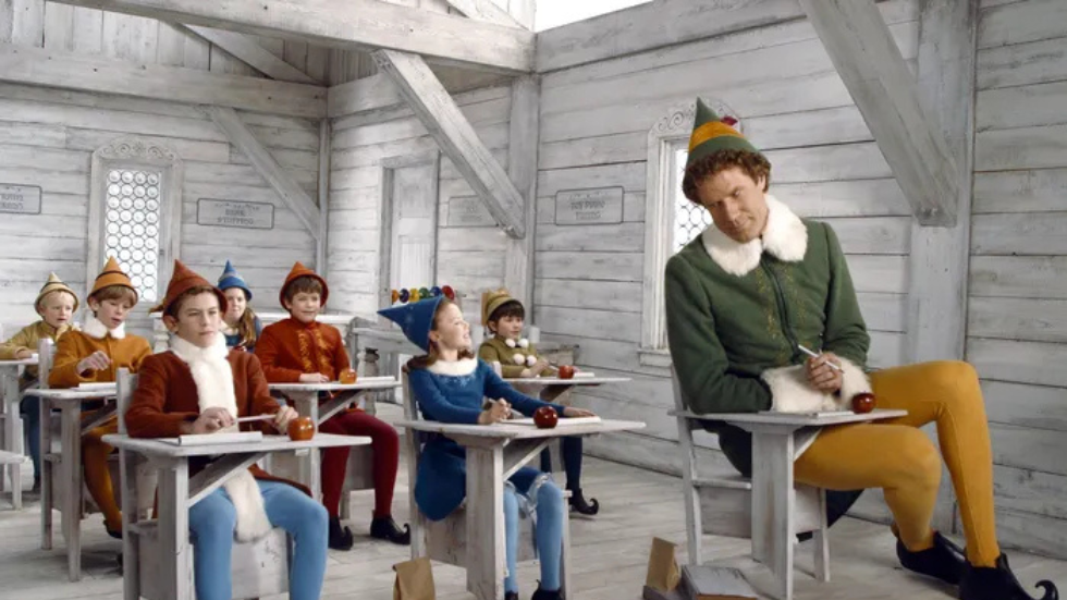 Will Ferrall as Elf classroom scene from the Christmas movie Elf